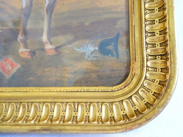 19th century watercolor : Cavalry soldier, Napoleon III period