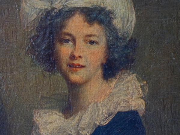 Self-portrait of Elisabeth Vigée Lebrun set into an Empire gilt wood frame - heliopainting