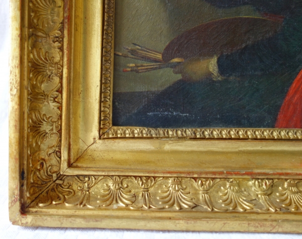 Self-portrait of Elisabeth Vigée Lebrun set into an Empire gilt wood frame - heliopainting