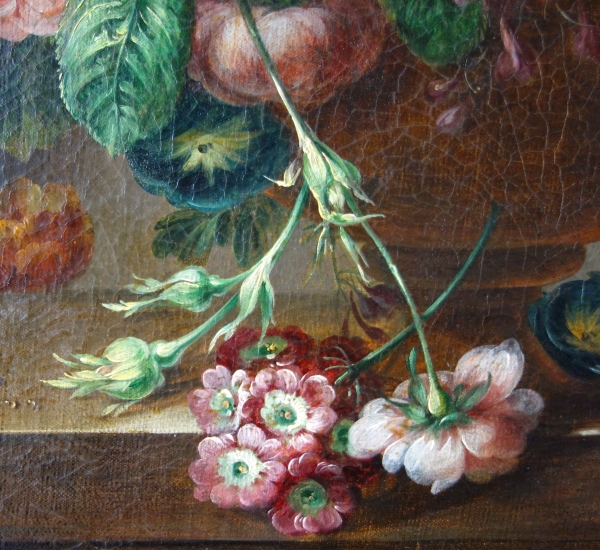 Bouquet de fleurs - école lyonnaise du début XIXe siècle - 82cm x 67cm