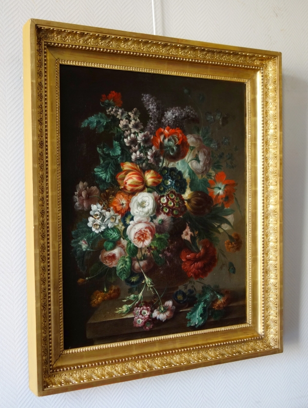 Bouquet de fleurs - école lyonnaise du début XIXe siècle - 82cm x 67cm