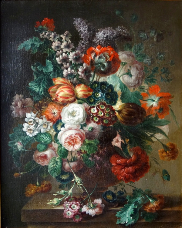 Bouquet de fleurs - école lyonnaise du début XIXe siècle - 82cm x 67cm