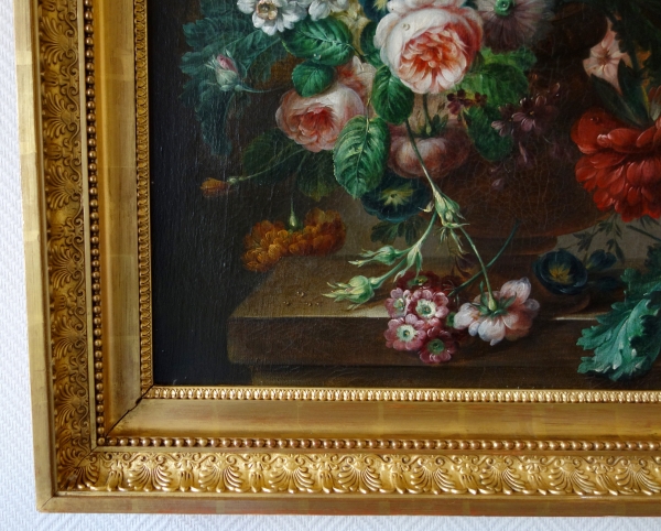 Bouquet de fleurs - école lyonnaise du début XIXe siècle - 82cm x 67cm