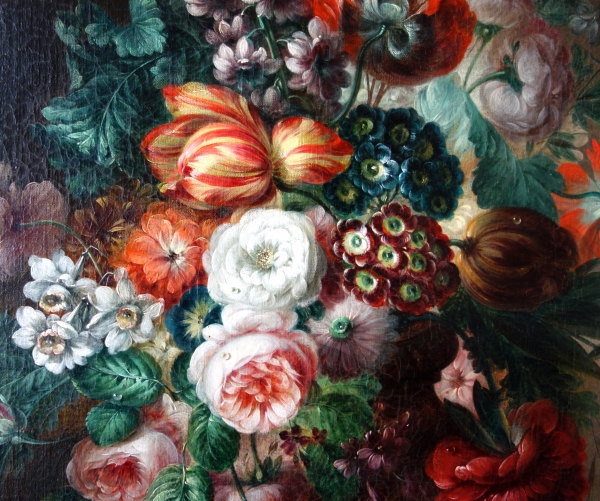 Bouquet de fleurs - école lyonnaise du début XIXe siècle - 82cm x 67cm