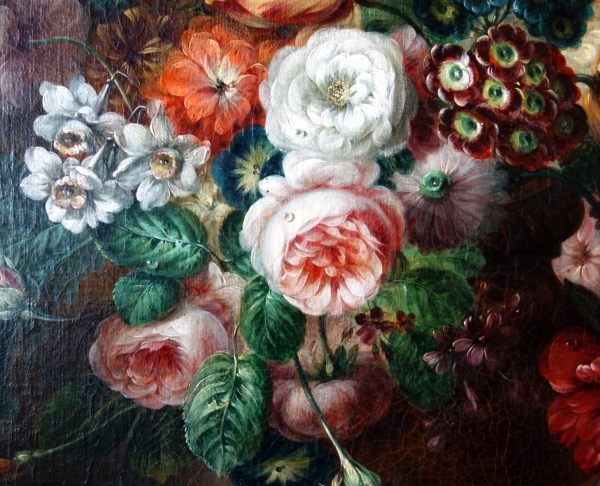 Bouquet de fleurs - école lyonnaise du début XIXe siècle - 82cm x 67cm