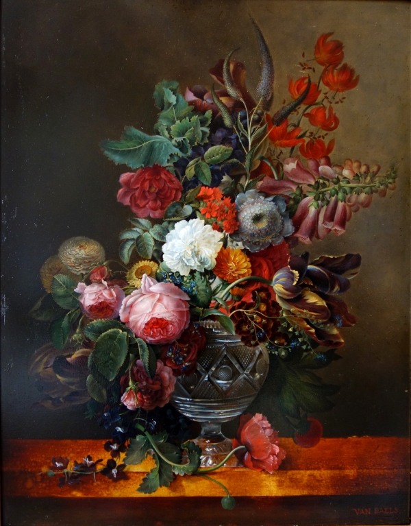 Early 19th century French school, follower of Van Dael : flowers in a vase