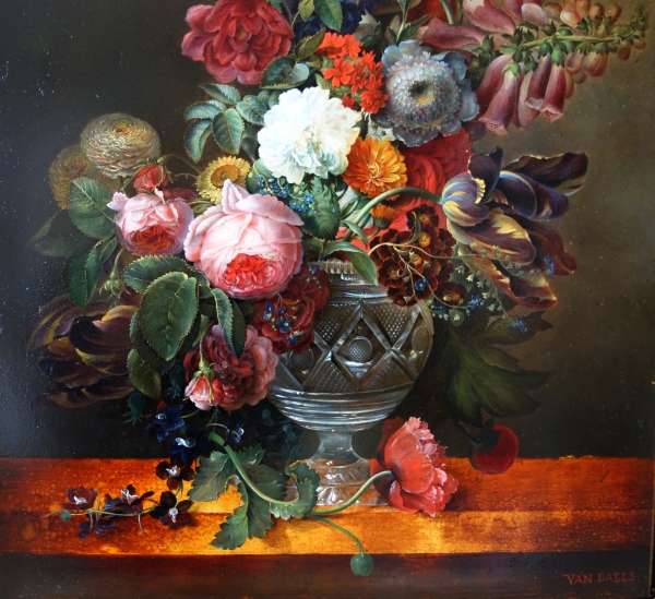 Early 19th century French school, follower of Van Dael : flowers in a vase