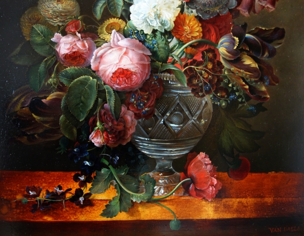 Early 19th century French school, follower of Van Dael : flowers in a vase