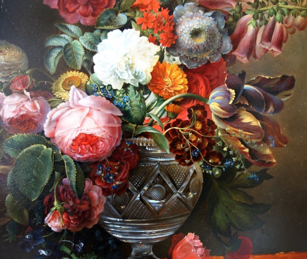 Early 19th century French school, follower of Van Dael : flowers in a vase