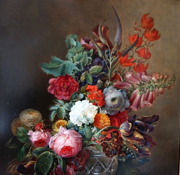 Early 19th century French school, follower of Van Dael : flowers in a vase