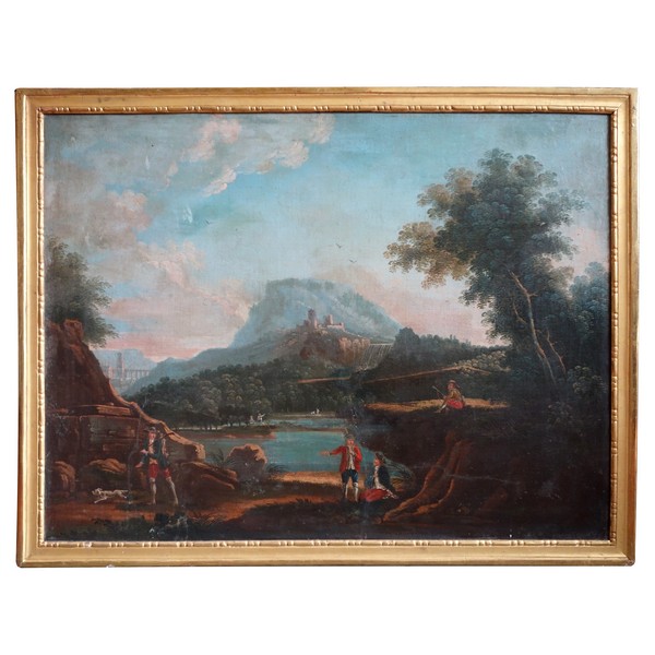 Mantel cover painting - 18th century French school - oil on canvas - Louis XVI period