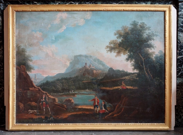 Tableau cache cheminée - école Française du XVIIIe siècle - huile sur toile - époque Louis XVI