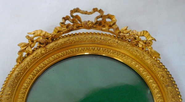 Grand cadre de photo ou de miniature de style Louis XVI en bronze doré - époque Napoléon III