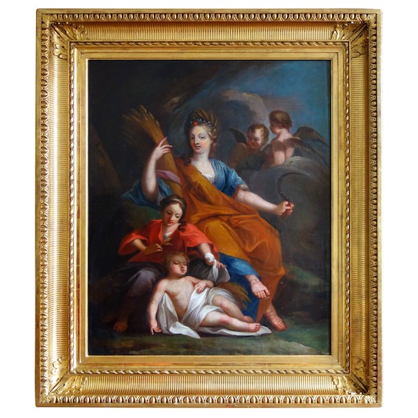 18th century French School : large oil on canvas picturing Ceres - allegory of summer - 115cm x 133cm