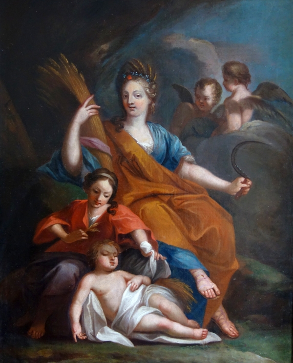 18th century French School : large oil on canvas picturing Ceres - allegory of summer - 115cm x 133cm