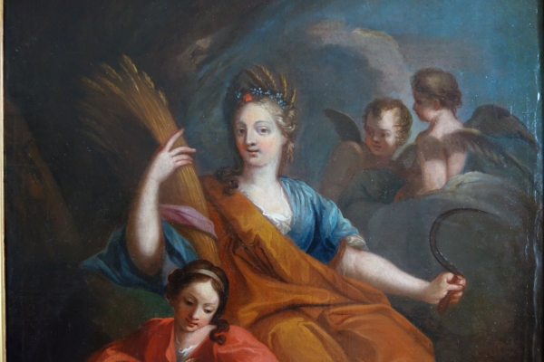 18th century French School : large oil on canvas picturing Ceres - allegory of summer - 115cm x 133cm