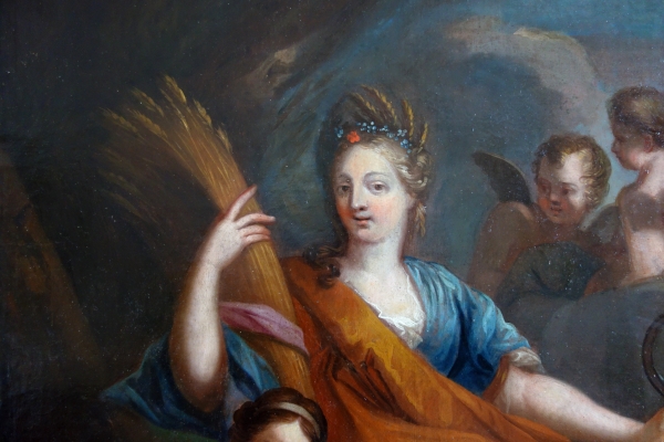 18th century French School : large oil on canvas picturing Ceres - allegory of summer - 115cm x 133cm