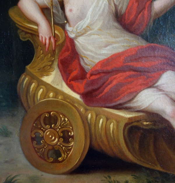 Early 18th century French school, Venus' Chariot, mythological painting : 81cm x 65cm