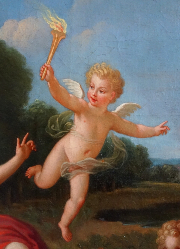 Early 18th century French school, Venus' Chariot, mythological painting : 81cm x 65cm