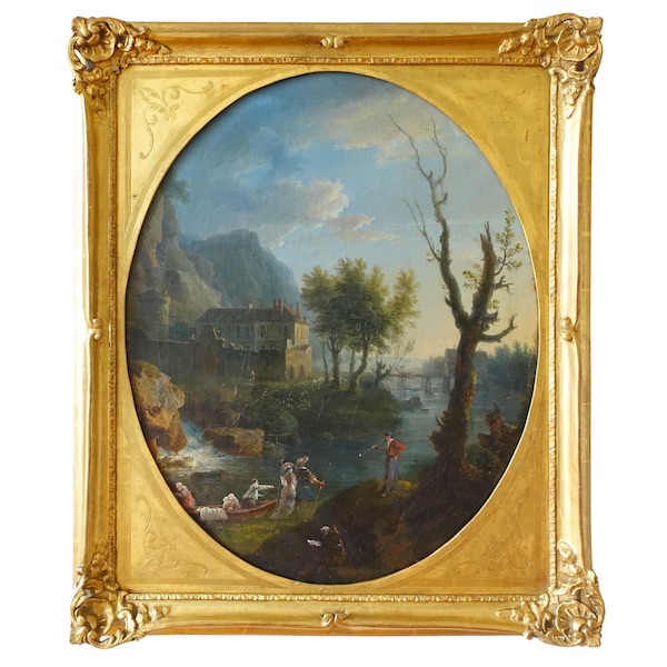 Ecole française du début du XIXe siècle, château du Dauphiné, huile sur toile