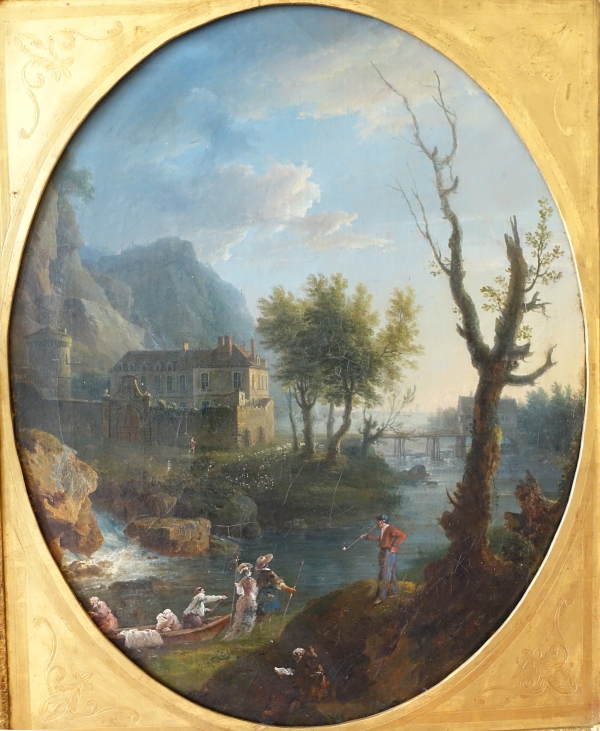 19th century French school : a castle in Dauphine, oil on canvas