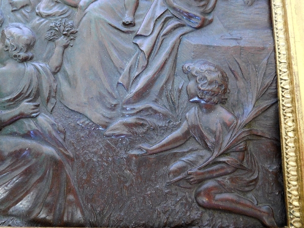 Christ & children, repoussé copper artwork : ''Let the children come to me''