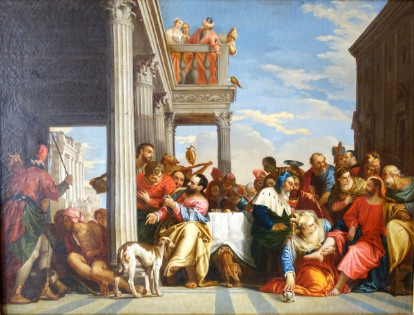 Le festin chez Simon le Pharisien d'après Veronese, école française début XIXe - huile sur toile 109cm x 135cm