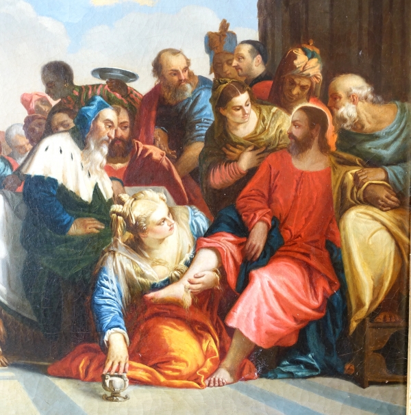 Le festin chez Simon le Pharisien d'après Veronese, école française début XIXe - huile sur toile 109cm x 135cm