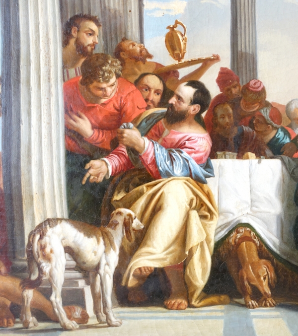 Le festin chez Simon le Pharisien d'après Veronese, école française début XIXe - huile sur toile 109cm x 135cm