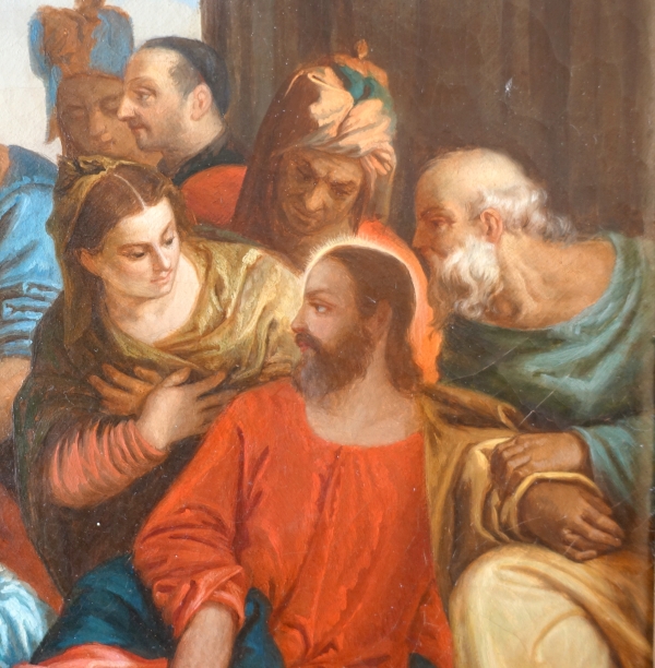 Le festin chez Simon le Pharisien d'après Veronese, école française début XIXe - huile sur toile 109cm x 135cm