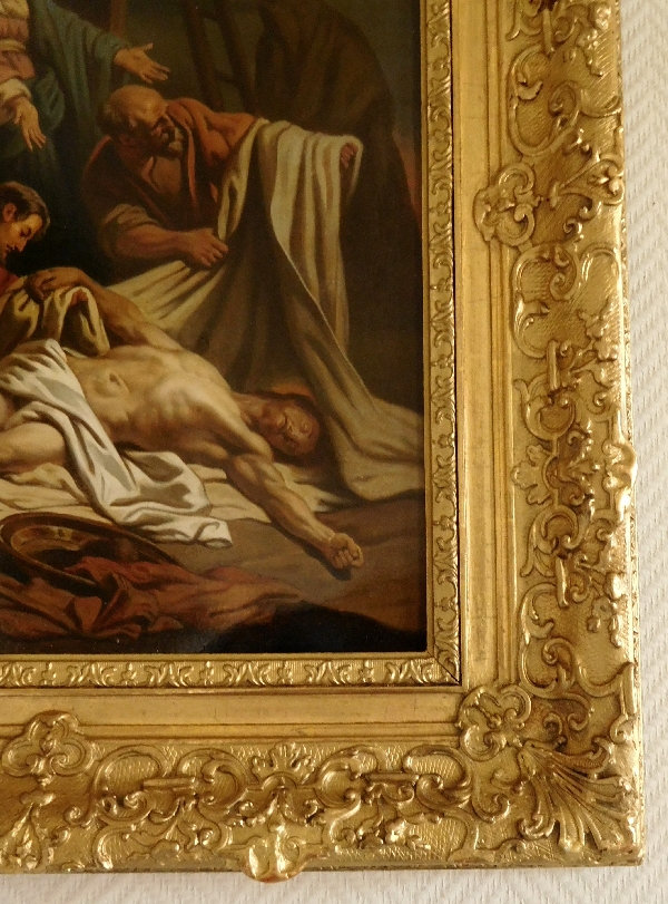 Ecole Française du XVIIe siècle, la déposition du Christ - huile sur métal - 46cm x 38cm