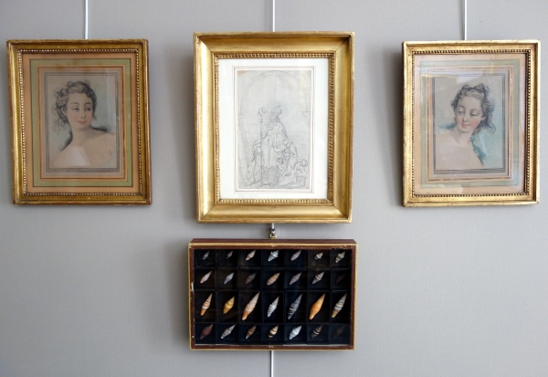 Saint Nicolas, dessin au crayon sur papier attribué à Tommaso Minardi - beau cadre en bois doré