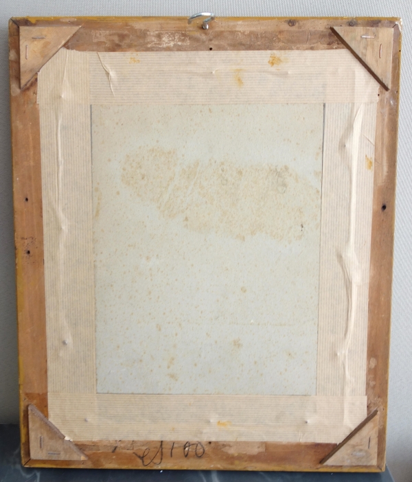 Saint Nicolas, dessin au crayon sur papier attribué à Tommaso Minardi - beau cadre en bois doré