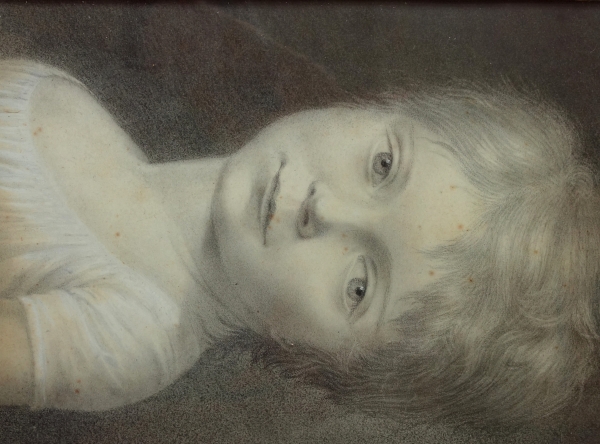 Portrait of a little girl, Empire drawing circa 1802 attributed to Claude Hoin