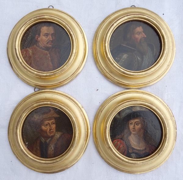 28 miniature portraits of French History characters, 17th century gallery