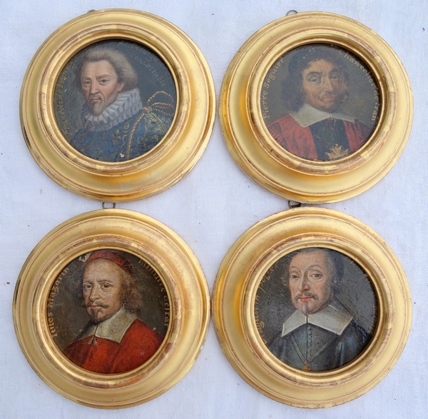 28 miniature portraits of French History characters, 17th century gallery