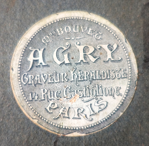 Agry à Paris : projet héraldique d'armoiries d'alliance - gouache