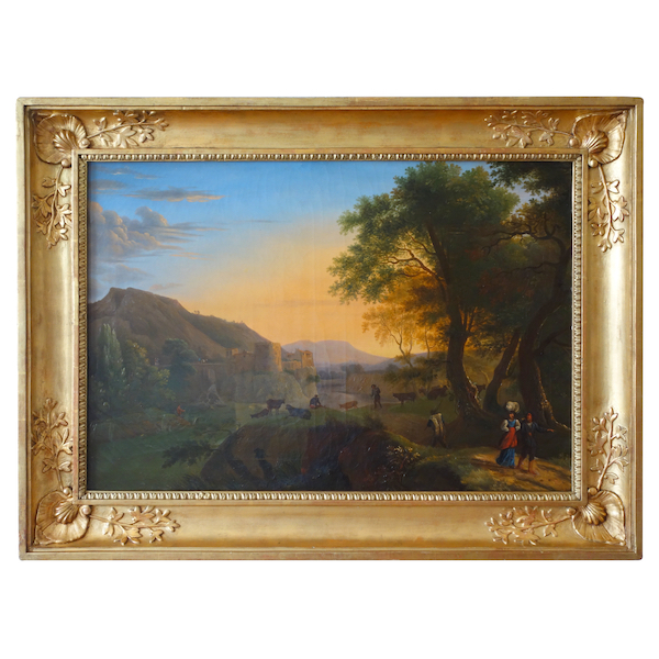 Large romantic painting, Italian landscape