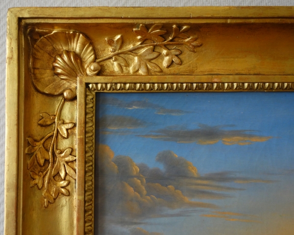 Large romantic painting, Italian landscape, early 19th century oil on canvas - 100cm x 75cm