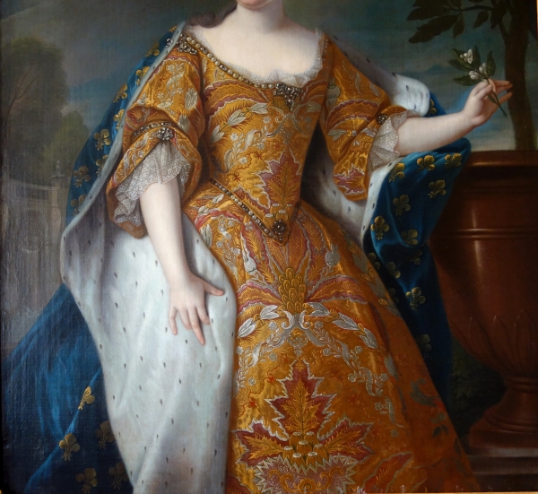 Pierre Gobert : portrait de la Reine Marie Leczinska - huile sur toile 161cm x 137cm 