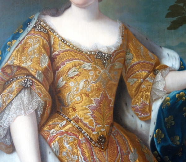 Pierre Gobert : portrait de la Reine Marie Leczinska - huile sur toile 161cm x 137cm 