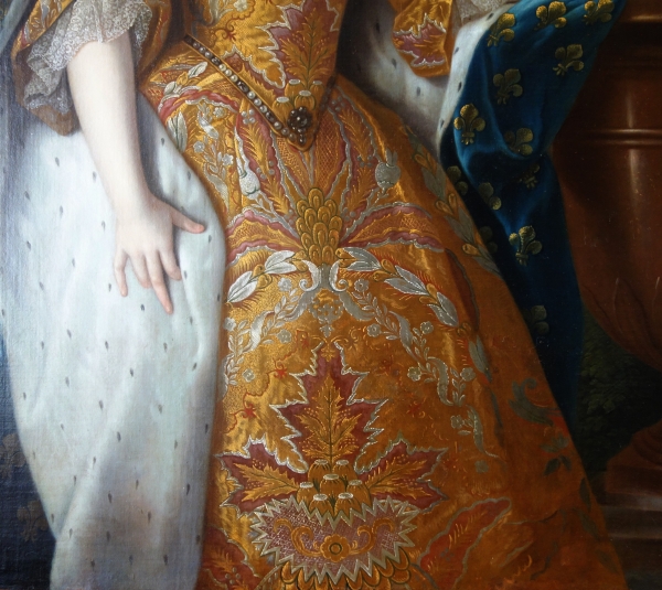 Pierre Gobert : portrait of Queen Marie Leczinska - oil on canvas 161cm x 137cm