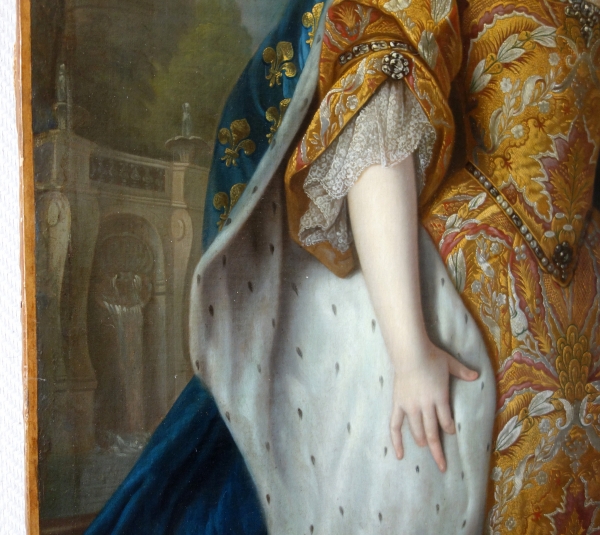 Pierre Gobert : portrait of Queen Marie Leczinska - oil on canvas 161cm x 137cm