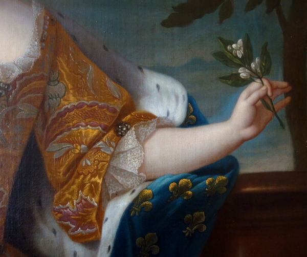 Pierre Gobert : portrait of Queen Marie Leczinska - oil on canvas 161cm x 137cm