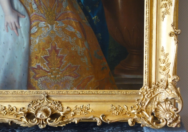 Pierre Gobert : portrait de la Reine Marie Leczinska - huile sur toile 161cm x 137cm 