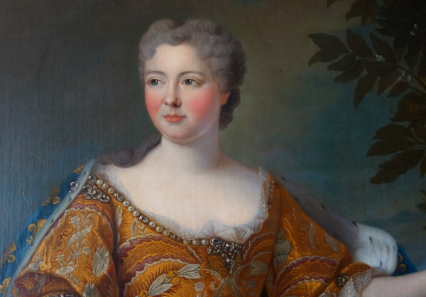 Pierre Gobert : portrait de la Reine Marie Leczinska - huile sur toile 161cm x 137cm 