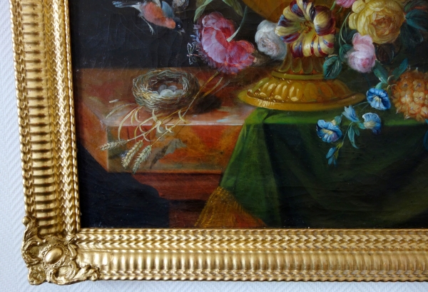 19th century French school, large oil on canvas : bouquet of flowers circa 1840 - 92cm x 73cm