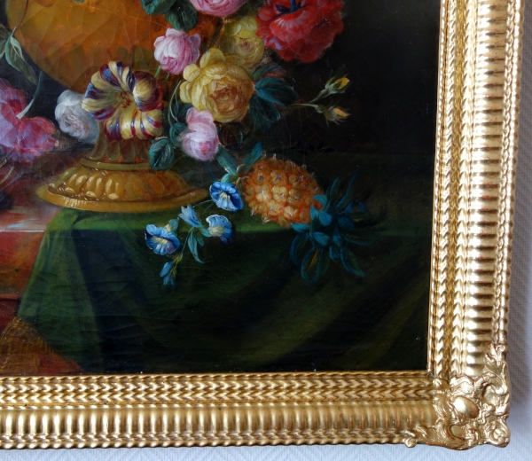 19th century French school, large oil on canvas : bouquet of flowers circa 1840 - 92cm x 73cm