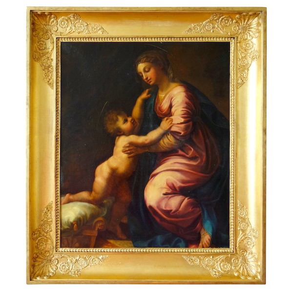 Early 19th century French School : Virgin and Child, large neoclassical painting