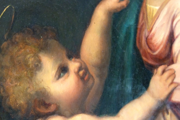 Ecole Française début XIXe siècle, grand tableau néoclassique : Vierge à l'Enfant